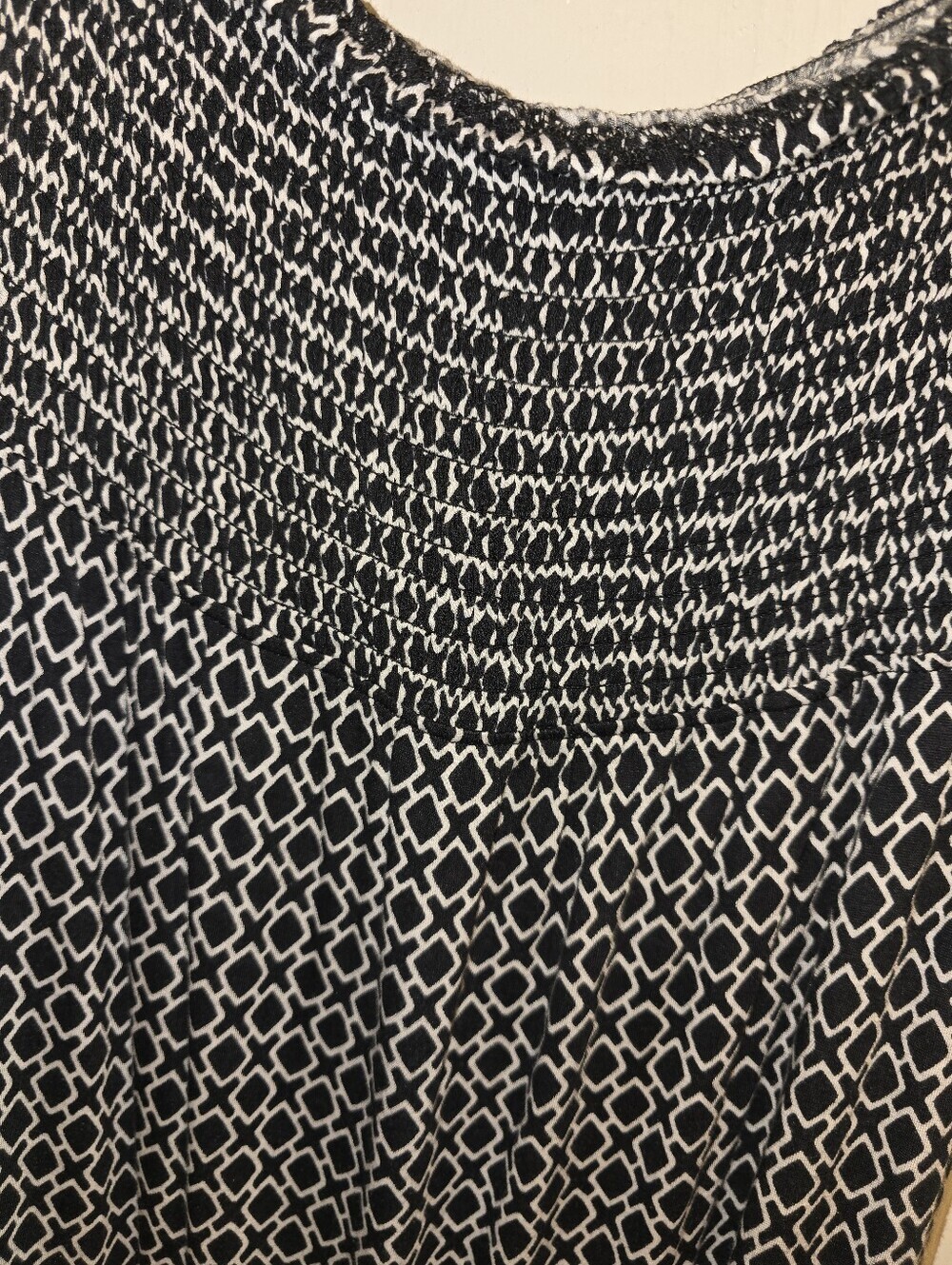 NWT! Michael Kors Strapless Black & White Smocked Maxi Dress - Picture 5 of 5